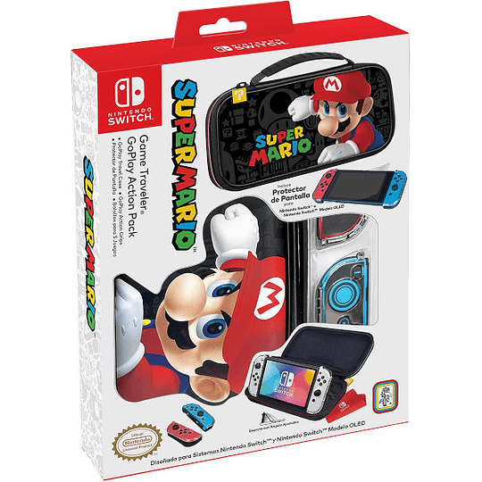 GAME TRAVELER GOPLAY ACTION PACK SUPER MARIO (FUNDA/PROTECTOR PANTALLA/PROTECTOR JOY-CON) (OLED)/