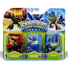 SKYLANDERS SWAP FORCE HYPER BEAN & HORN BLAST & RIP TIDE/