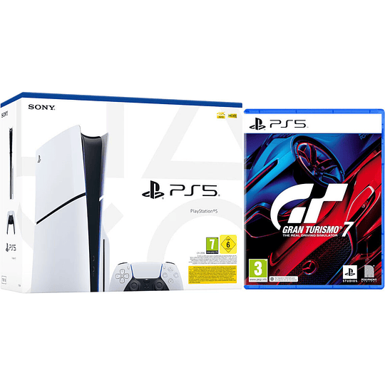 CONSOLA WHITE SLIM EDITION (1TB) + DUALSENSE + GRAN TURISMO 7/PEGI 3