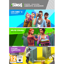 LOS SIMS 4 STARTER COLLECTION: AMBIENTE ACOGEDOR (LOS SIMS 4 + DIA DE COLADA + COCINA CAMPESTRE)/PEGI 12