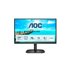 AOC Monitor 23.8" WLED FullHD 75Hz - Angulo de Vision 178° - 16:9 - HDMI, VGA, Audio - VESA 100x100