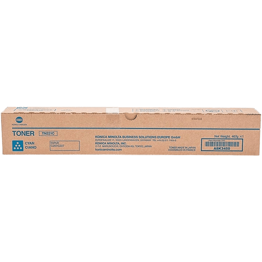 Konica Minolta TN221 Cyan Cartucho de Toner Original - TN221C/A8K3450