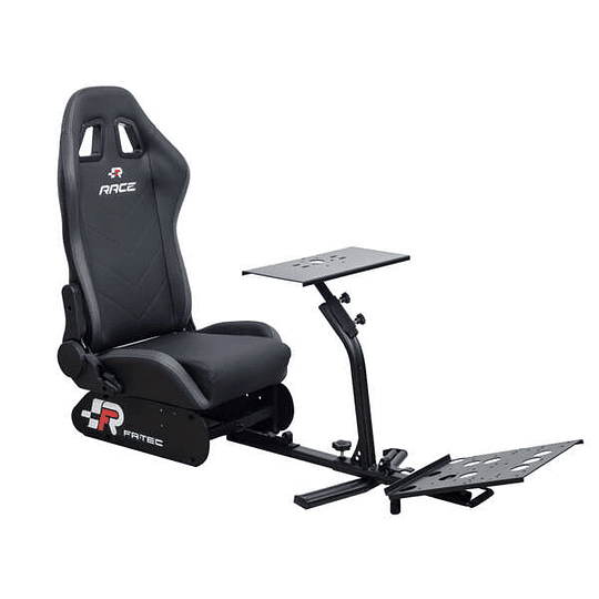 FR-TEC Asiento Simulador de Carreras Racing Seat Race - Asiento Tipo Baquet - Respaldo de 81cm - Inclinacion de Hasta 135° - Base de Volante de 45x22c