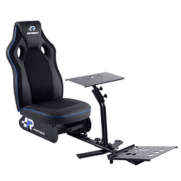 FR-TEC Asiento Simulador de Carreras Racing Seat Sprint - Respaldo de 80cm - Acabado Deportivo - Base de Volante de 45x22cm - Base de Pedales Ajustabl