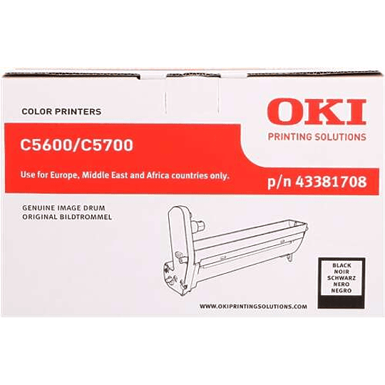 OKI C5600/C5700 Negro Tambor de Imagen Original - 43381708 (Drum)