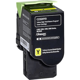 Lexmark C2325/C2425/C2535/MC2325/MC2425/MC2535/MC2640 Amarillo Cartucho de Toner Original - C232HY0