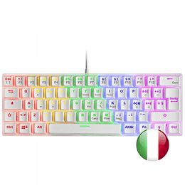 Mars Gaming MK60 Teclado Gaming Mecanico - Ultra-compacto 60% - Iluminacion RGB - Switches Antipolvo - Teclas Imborrables - Multiplataforma - Italiano