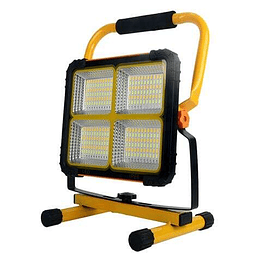 Elbat Foco Solar LED 80W 650lm - Panel Solar Integrado 6V, 3W - Bateria 3.2V, 10000mAh - Angulo Iluminacion 360º - Soporte Plegable.