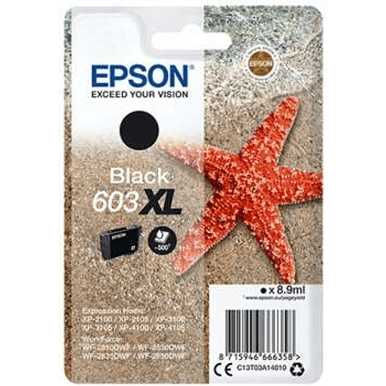 Epson 603XL Negro Cartucho de Tinta Original - C13T03A14010