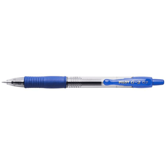 Pilot Boligrafo de Gel G2 Rollerball Retractil - Recargable - Punta de Bola Redonda 0.7mm - Trazo 0.32mm - Grip Ergonomico - Color Azul