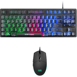 Mars Gaming Pack Teclado Formato TKL + Raton 3200dpi 6 Botones - Conectividad USB - Iluminacion RGB - Antighosting