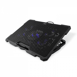 Coolbox NCP17-V5 Base de Refrigeracion para Portatil hasta 17.3" - 5 Ventiladores - 4 Posiciones de Inclinacion - Iluminacion LED Azul - 2 Puertos USB