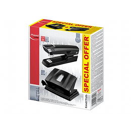 Maped Essentials Metal Pack de Grapadora Metalica E3543 + Taladro Metalico E4024 - Grapa hasta 25 Hojas a la Vez - Admite Grapas 24/6 y 26/6 - Perfora