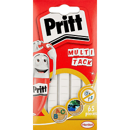 Pritt Multitack Pack de 65 Piezas de Masilla Adhesiva Blanca - Fuertes, Limpias y Removibles