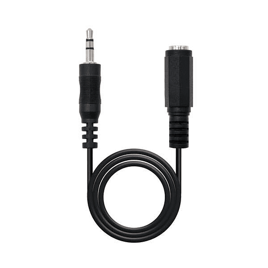 Nanocable Cable Audio Estereo Jack 3.5mm Macho a Jack 3.5mm Hembra 5m - Color Negro