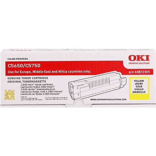 OKI C5650/C5750 Amarillo Cartucho de Toner Original - 43872305