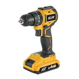 Blim Taladro de Impacto - Motor Brushless - Mango Ergonomico - Incluye 1 Bateria 20V - 2.0 Ah + Cargador - Display y Luz LED - 2 Velocidades - Par Max