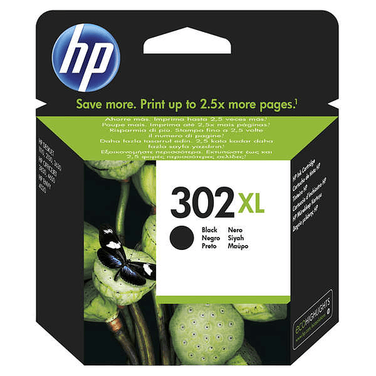 HP 302XL Negro Cartucho de Tinta Original - F6U68AE