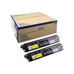 Brother TN329 Amarillo Pack de 2 Cartuchos de Toner Originales - TN329YTWIN