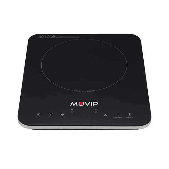 Muvip Cocina de Induccion 2000W - 10 Niveles de Potencia - Temporizador - Control contra el Sobrecalentamiento - Bloqueo Infantil