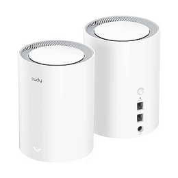 Cudy M1800 Pack de 2 Sistemas WiFi 6 Mesh AX1800 Dual Band - 1201Mbps en 5GHz, 574Mbps en 2,4GHz - 1x Puerto LAN 1000/100/10Mbps, 1x Puerto WAN 1000/1