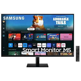 Samsung Smart Monitor M5 LED 27" FullHD 1080p HDR WiFi, Bluetooth - Respuesta 4ms - Mando a Distancia - Altavoces Incorporados - 16:9 - USB, HDMI - VE