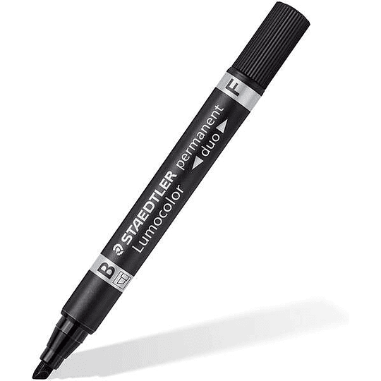 Staedtler Lumocolor 348 Rotulador Permanente de Doble Punta - Secado Rapido - Color Negro