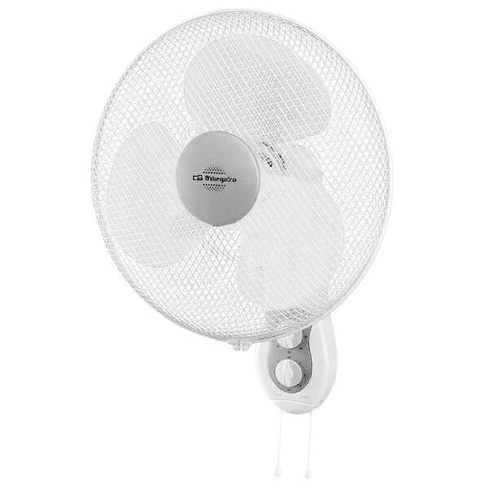 Orbegozo WF 0139 Ventilador de Pared Eficiente y Seguro - Aspas de 40cm - 3 Velocidades - Cabezal Multi Orientable - Rejilla de Proteccion - Potencia 