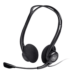 Logitech 960 Auriculares con Microfono USB - Microfono Plegable y Flexible - Controles en Cable - Cable de 2.40m - Color Negro