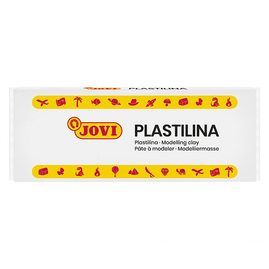 Jovi Caja de 15 Pastillas de Plastilina 150G - 100% Vegetal - Muy Moldeable - No Se Seca - sin Gluten - Mezclables - Libre de Alergenos - Color Blanco