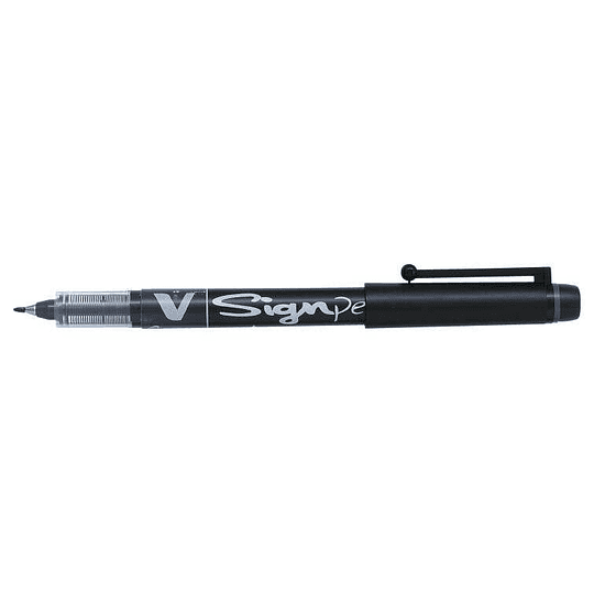 Pilot Rotulador de Punta Fina V-Sign Pen - Punta Fina de 2mm - Trazo de 0.6mm - Color Negro