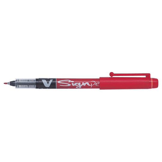 Pilot Rotulador de Punta Fina V-Sign Pen - Punta Fina de 2mm - Trazo de 0.6mm - Color Rojo