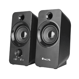 NGS Altavoces Multimedia USB 2.0 12W - Conexion Jack 3.5mm - Controles en Altavoz