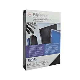 GBC PolyOpaque Pack de 100 Portadas de Encuadernar A4 - 300 Micras - Color Negro