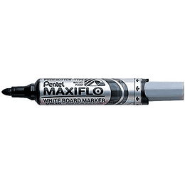 Pentel Maxiflo Rotulador para Pizarra Blanca - Regulacion del Flujo de Tinta - Punta Redonda - Ancho de Linea 2,5mm - 50% de Materiales Reciclados - C