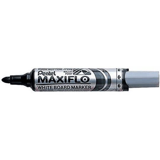 Pentel Maxiflo Rotulador para Pizarra Blanca - Regulacion del Flujo de Tinta - Punta Redonda - Ancho de Linea 2,5mm - 50% de Materiales Reciclados - C