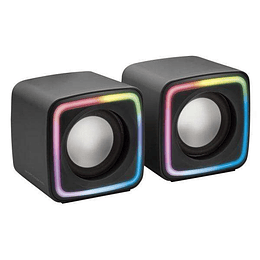 Mars Gaming MSCUBE Altavoces 8W - Iluminacion RGB - Sonido DSP - USB, Entrada Jack 3.5mm - Compactos y Ligeros