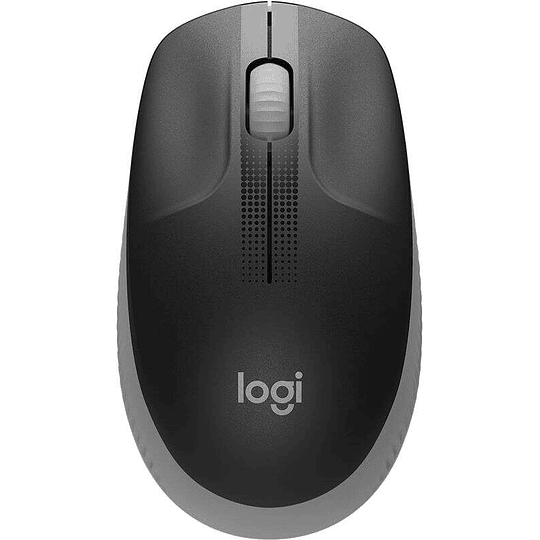 Logitech M190 Full Size Raton Inalambrico USB 1000dpi - 3 Botones - Gran Tamaño - Uso Ambidiestro - Color Negro/Gris Claro