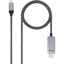 Nanocable Cable Conversor USB-C Macho a HDMI Macho 3m - Color Negro/Plata