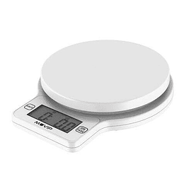 Muvip Round Kitchen Bascula de Cocina Digital - Sensor de Alta Precision - Apagado Automatico - Peso Max. 5kg