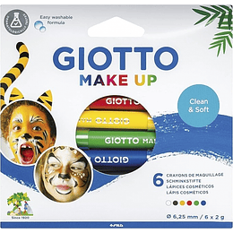 Giotto Make Up Classic Pack con 6 Lapices Cosmeticos - Se Lava con Agua - Dermatologicamente Testado - Colores Clasicos Surtidos