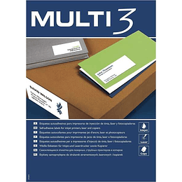 Multi3 Pack de 2700 Etiquetas Blancas Tamaño 70x30mm - 100 Hojas x 27 Etiquetas - Aptas para Imprimir