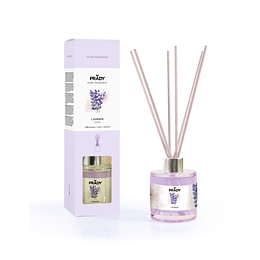 Prady Ambientador Premium Lavanda - Frasco de Cristal 130ml y Varitas Difusoras