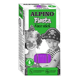 Alpino Fiesta Face Stick Pack con 6 Barritas de Pintura Facial - Sistema Retractil Giratorio - Se Lava con Agua - Testado Dermatologicamente - Color V