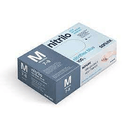 Santex Nitriflex Blue Pack de 100 Guantes de Nitrilo para Examen Talla M - 3.5 gramos - Sin Polvo - Libre de Latex - No Esteriles - Color Azul