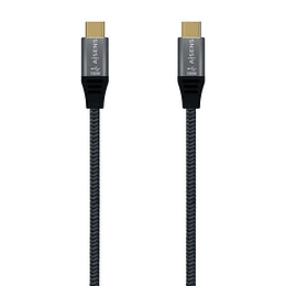 Aisens Cable USB 3.2 GEN2x2 Aluminio 20GBPS 5A 100W E-MARK - TIPOUSB-C/M-USB-C/M - 2.0M - Color Gris