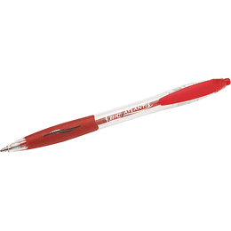 Bic Atlantis Classic Boligrafo Retractil - Punta de 1mm - Cuerpo Transparente con Grip - Color Rojo