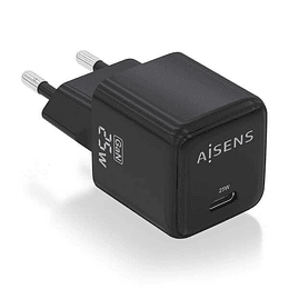 Aisens Cargador Gan 25W - 1xUSB-C PD3.0 QC4.0 - Color Negro