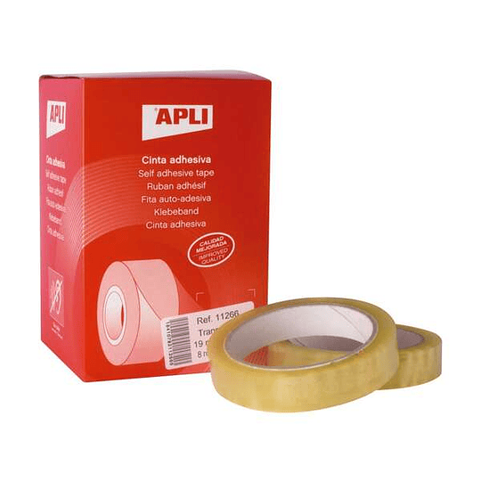 Apli Pack de 8 Cintas Adhesivas Transparente 19 mm x 66 m