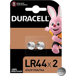 Duracell Pilas Alcalinas de Boton LR44 76A/A76/V13GA 1.5V - 2 Unidades